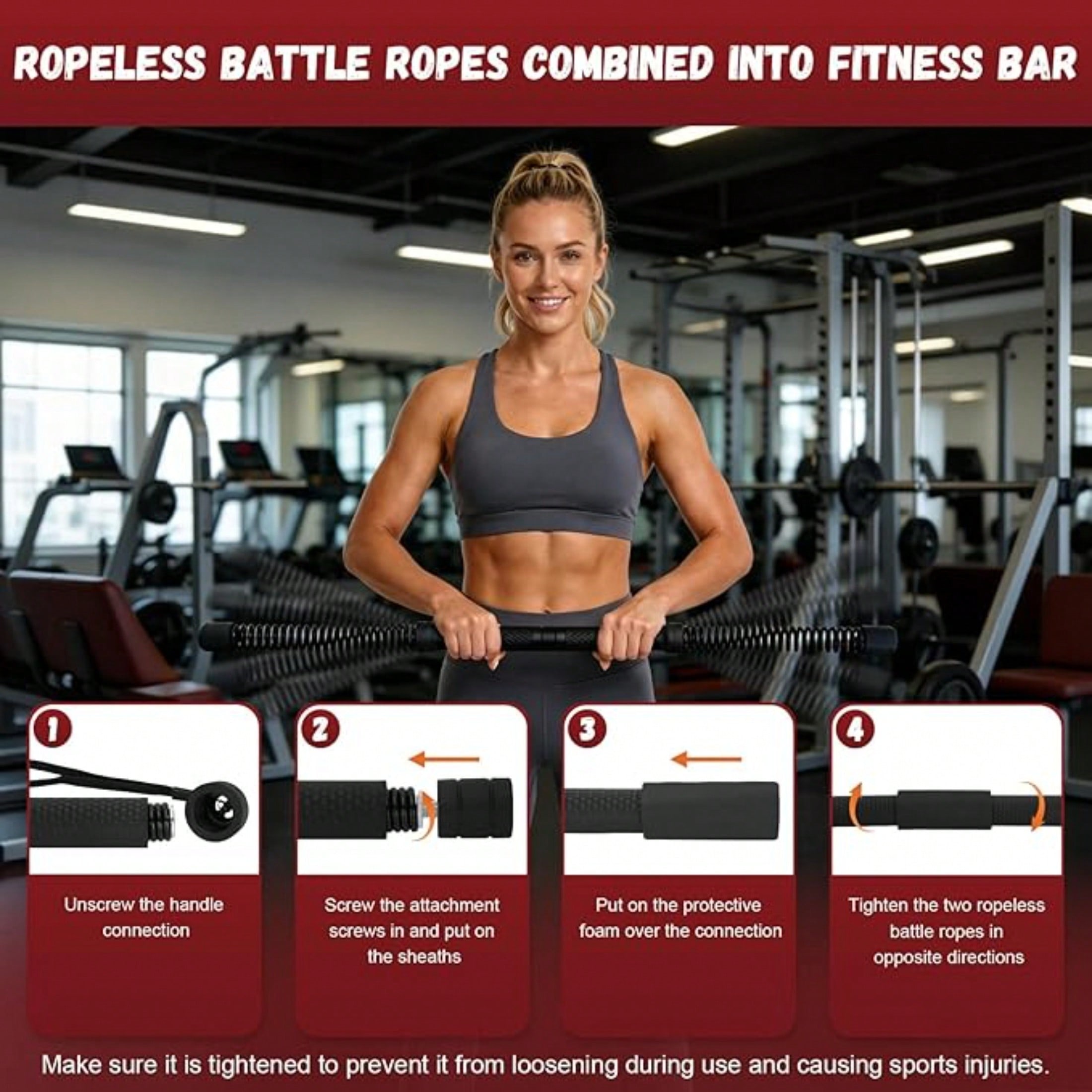 2-in-1 Upgraded Cordless Battl - Fitness Home Gym Equipment 评论和价格